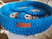 Taca i podkładki ręcznie wykonane ze sznurka bawełnianego 