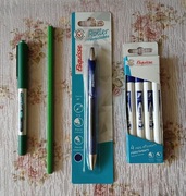 ZESTAW DŁUGOPIS KULKOWY, OŁÓWEK, DŁUGOPIS ŻELOWY, WYMAZYWACZ DO PIÓRA 