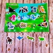 Układanka na rzepy Montessori. Zabawka edukacyjna. Zwierzęta. 