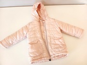 kremowa jasnoróżowa pudrowa pudrowy róż kurtka zimowa 86cm 18mies 1-2l