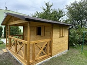Domek letniskowy drewniany 4x4m z tarasem.