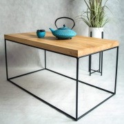 Stolik kawowy dębowy industrialny 95x55 ława loft