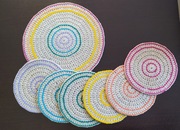 Komplet serwetek podkładek robionych na szydełku handmade