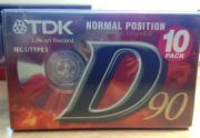 10 pack kaset TDK D-90EB nowe ,folia.