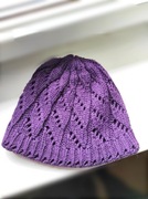 Wyprzedaż! Fioletowa czapka zimowa damska akrylowa