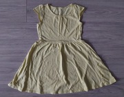 H&M Sukienka letnia w kropki żółta 122/128
