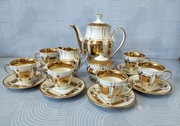 Serwis kawowy Wawel fason 198 – PRL – złocony