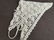 Chustka ażurowa bandana ok 57x27 ecru 