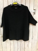 Crasyworld Sweter-ponczo poncho nierozpinany L, czarny, obszerny