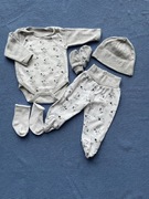 Wyprawka niemowlaka 56 Body, spodenki, czapeczka