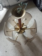 Stylowa Elegancka Lampa szklana szkło / mosiądz