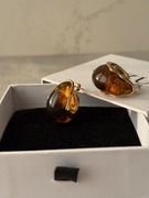 Bursztynowe kolczyki Łezki krople Hit!