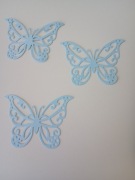 Scrapki niebieskie motylki ażurowe handmade scrapbooking motyl 3 szt