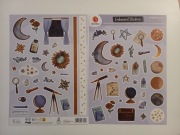 Naklejki planer scrapbooking DecoTime 2 szt. arkusze A4 - księżyc gwiazdy