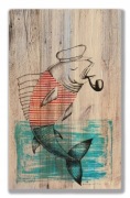 Obraz rustykalny na litym Drewnie 50x80 RYBKA MARI