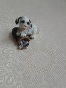 Miniaturka z masy żywicznej - Pies z kijami do golfa - Dollhouse