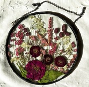 Witraż, dekor, suszone kwiaty, prezent, urodziny