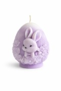 Naturalna świeca sojowa lawendowa ozdobna królik jajko kwiaty wielkanoc