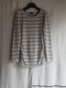 Szary sweterek, paski, bawełna, H&M, r. XS/S