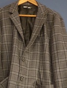 Męska MARYNARKA włoska TAKE Two rozm XL jak nowa krata szara wiskoza