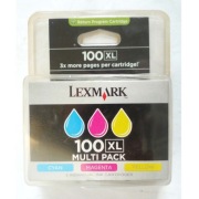 Tusze Lexmark 100XL oryginalne 3x kolor C/M/Y wkłady atramentowe kasety