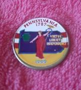 MONETA USA 25 CENTS QUARTET 1999 PENSYLVANIA COLOR