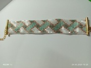 Bransoletka ręcznie tkana z koralików typu Dalica Miyuki. 