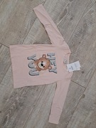 T-shirt z misiem, brokatowy napis - rozm 104