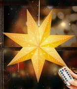 Lewondr papierowe gwiazdy led 3 szt z pilotem i timerem