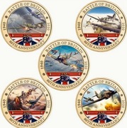 Kolekcjonerski zestaw monet?, medali? upamiętniających Bitwę o Anglię 0