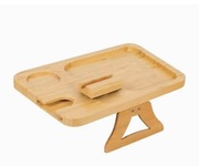 Bambusowa taca na sofę, praktyczna nakładka na podłokietnik, stolik kawowy