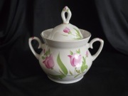Porcelanowa cukiernica kwiaty retro vintage prl 