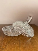 Oryginalna kryształowa miska z pokrywą z czasów PRL-u