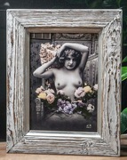 Stara fotografia obraz widokówka akt retro vintage