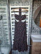 Nowa piękna sukienka długa wiązana na plecy w kwiatuszki Zara z metką L