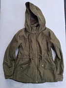 KURTKA PARKA H&M ZIELONA DZIEWCZYNA 134 cm ODPINANY KAPTUR