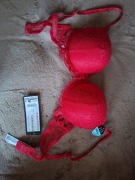 Biustonosz koronkowy bordowy Super Push 80B New Yorker 