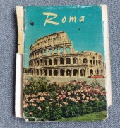 Zestaw mini widokówek 7.5x11 Roma Pzym 8 obrazów w jednej książce Vintage 