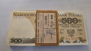 Paczka bankowa 500 zł 1982 r seria FG 