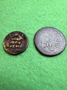 Połuszka 1736 i 1 denga 1750