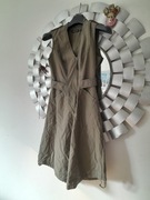 Sportowa sukienka khaki, szmizjerka 34 , xs