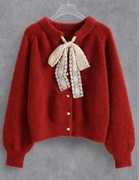 Czerwony burgundowy świąteczny sweter sweterek miękki ciepły święta M 38