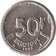 BELGIA 50 franków 1987 ,KM# 168, AU, tekst francuski