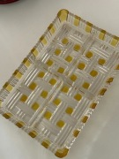 Francuskie kolorowe szkło patera dzielona