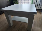 Ława biała rozkładana i podnoszona razem z obrusem