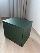 Szafka nocna stolik GENUA 43 cm czarny stelaż BUTELKOWA ZIELEŃ