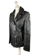 Dłuższa ramoneska Gipsy, skóra naturalna, czarna, M (38)