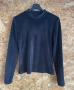 H&M Czarna bluzka welur S/M