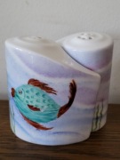 Solniczka i pieprzniczka, w kształcie yin i yang, zamykany, rybki, morze