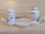 KABARET PORCELANA SOLNICZKA PIEPRZNICZKA PRZYPRAWNIKI Z PODSTAWĄ